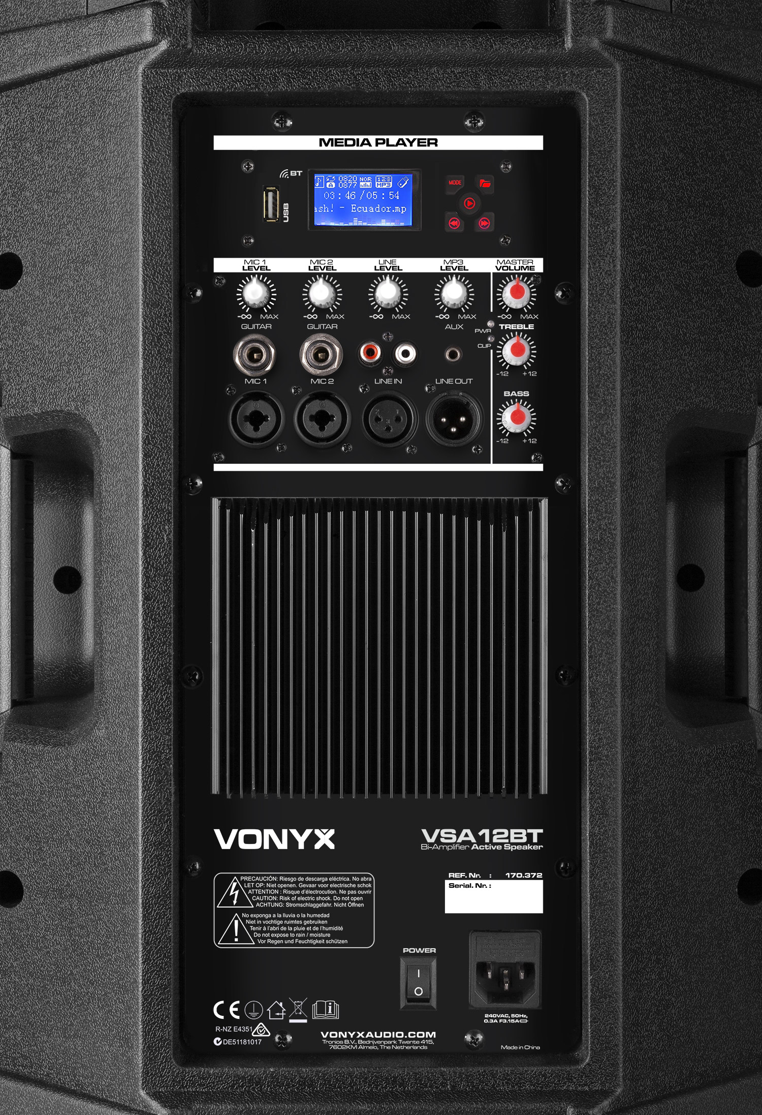 Vonyx VSA10BT Haut-parleur actif bi-amplifié 10 500W BT/MP3 - à prix  avantageux chez LTT