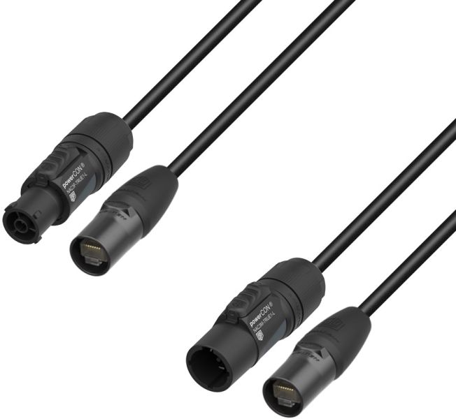 Adam Hall Cables 5 STAR H TCON N 1000 - Hybridkabel | Netzwerk | Neutrik etherCON® x TRUE1® | 10 m
