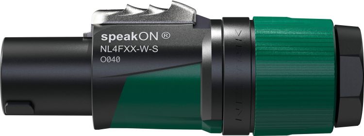 Neutrik speakON 4P Cable Connector - S Schwarz-grünes Gehäuse - Kleine Kabeldurchmesser