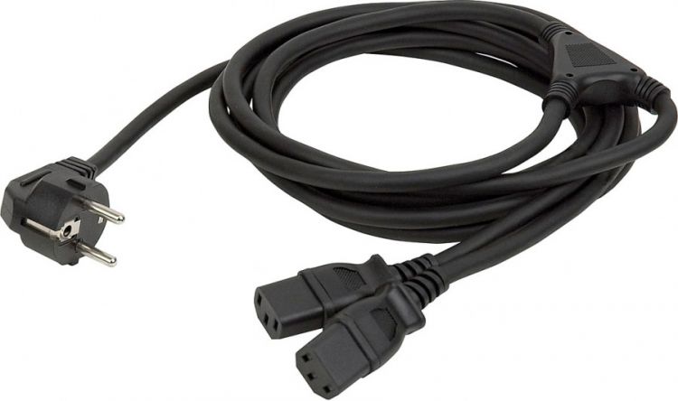 Showtec Kaltgeräte Netzkabel 2er Splitter  Länge: 3 m