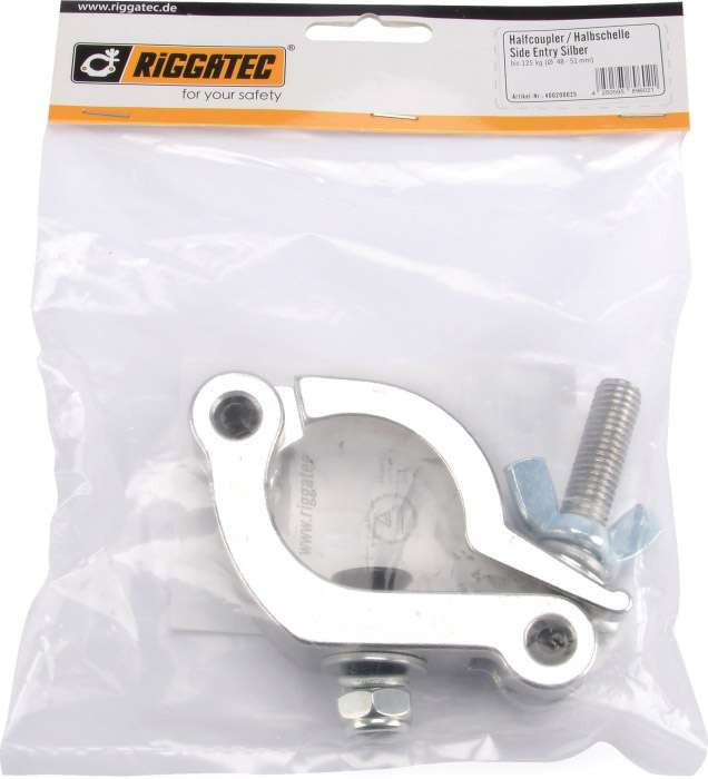 Riggatec Halfcoupler Petit Argent Avec œillet - Pour Tube 32-35 Mm - Charge Max 75kg