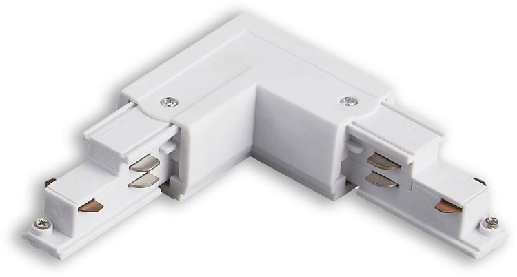 ISOLED 3-Phasen DALI L-Verbinder für Aufbauschiene, N-Leiter außen, weiß