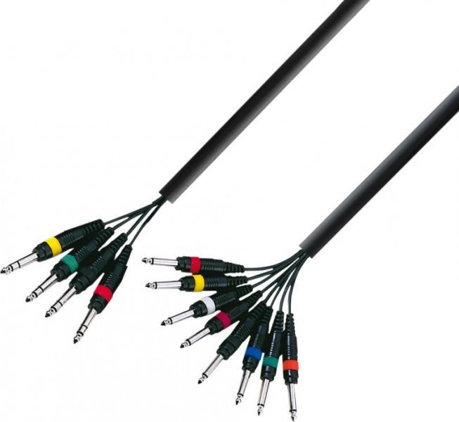 Adam Hall Cables K3 L8 VP 0500 Multicore Kabel 4 x 6,3 mm Klinke stereo au