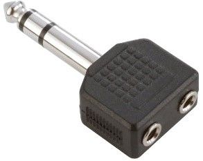 Adam Hall Connectors 7545 Y-Adapter 2 x 3,5 mm stereo Klinke female auf 6,