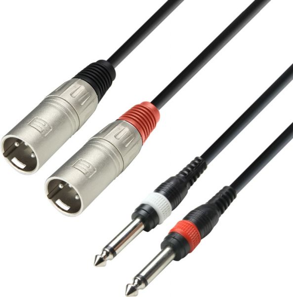 Adam Hall Cables K3 TMP 0600 - Audiokabel 2 x XLR-Stecker auf 2 x 6,3 mm M