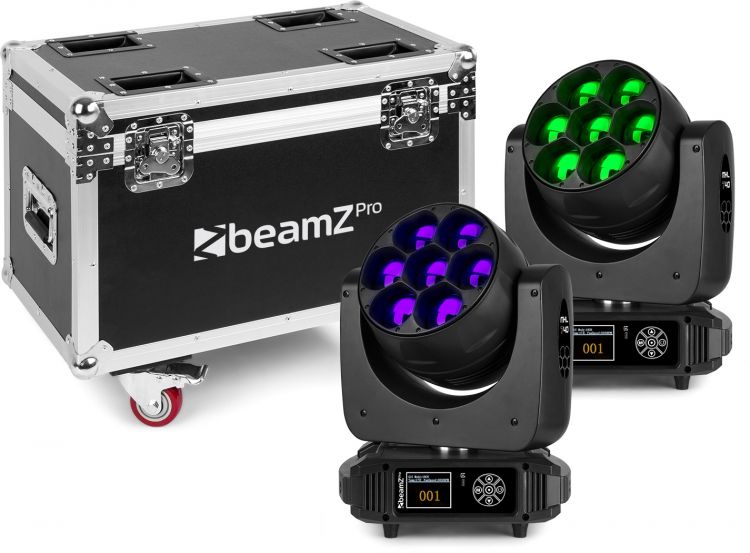 beamZ Pro MHL740 LED Moving Head Zoom 7x40W 2 Stück im Flightcase