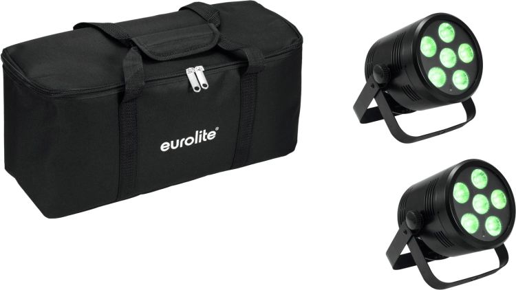 EUROLITE Set 2x AKKU PAR 6 QCL + Soft-Bag