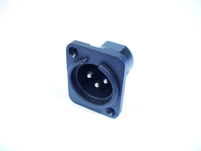 Einbaustecker XLR 3-Pin gebogen Kunststoff (UHF-400)