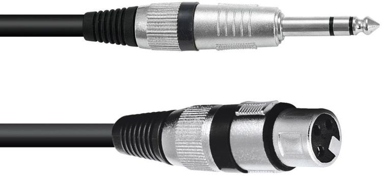 OMNITRONIC Adapterkabel XLR(F)/Klinke stereo 0,9m sw