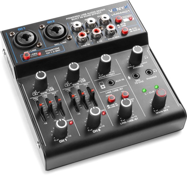 Vonyx VMM401 4-Kanal-Mischpult mit USB-Audioschnittstelle