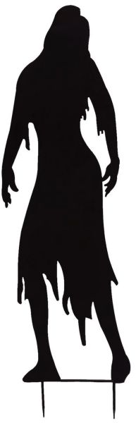EUROPALMS Silhouette Metall Zombie Frau, 135cm