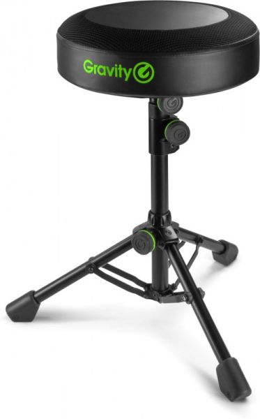 Gravity FD SEAT 1 - Round Musicians Stool Foldable, Adjustable Height