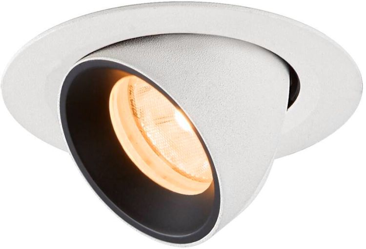 SLV NUMINOS® GIMBLE XS, Deckeneinbauleuchte weiß/schwarz 2700 K 20°
