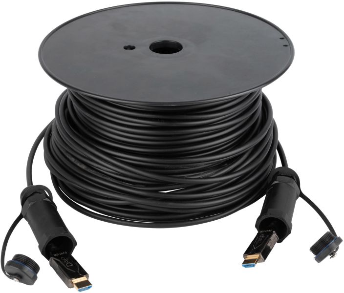 DAP-Audio Gepanzertes HDMI 2.1 AOC 8K Glasfaserkabel 100 m - gepanzert - vergoldet