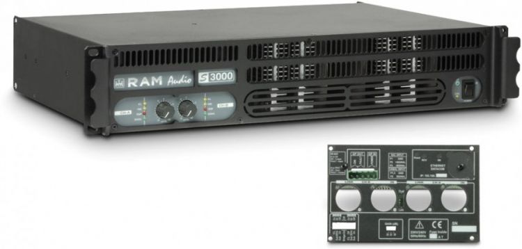 Ram Audio S 3000 GPIO PA Endstufe 2 x 1570 W 2 Ohm inkl. GPIO-Modul