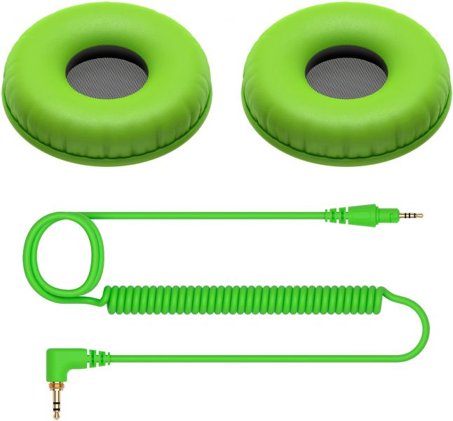 Pioneer DJ HC-CP08-G Zubehörpaket 2x Ohrpolster und 1x Kabel, grün