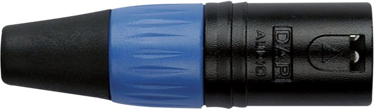 DAP XLR 3p. Verbinder male, Schwarz/Endkappe Blau