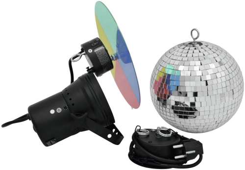 Moteur à Boule Disco Télécommandé - Vitesse Réglable 5 à 15 Tr/min - Lumières LED Colorées - Compatible Boules De 15 à 38 Cm - 20,3 Cm De Long
