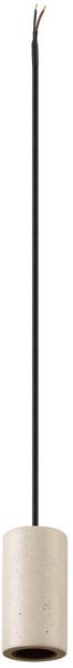 SLV FITU PD, E27, stone, Pendelleuchte, Pendellänge 500 cm, offenes Kabelende, 1 x max. 15 W, beige