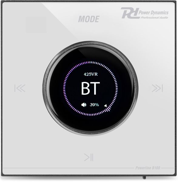 Power Dynamics Powerline B100W Wand-Audioverstärker BT/LCD Weiß
