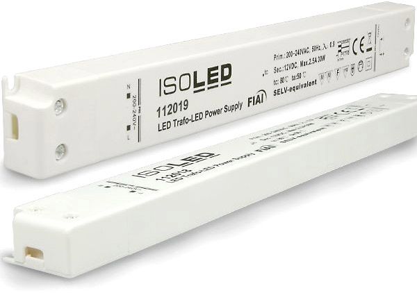 ISOLED LED Trafo 24V/DC, 0-30W, ultraslim, SELV
