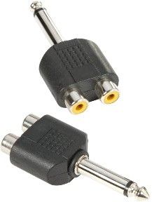 Adam Hall Connectors 7548 Y-Connector 2 x mono Cinch female auf 6,3 mm mon