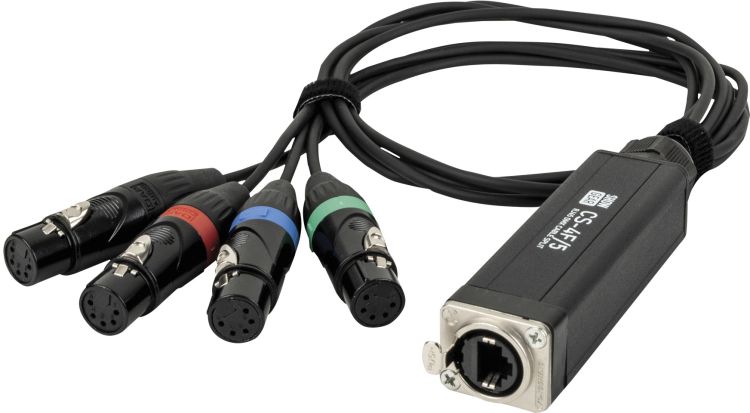 Showgear CS-4F/5 - 4-channel DMX shuttle snake via network cable 4-Kanal 5-Pin DMX (Female)