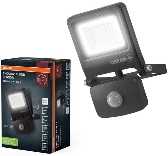 ENDURA Flood Sensor Cool White PCR 20W Dark Grey