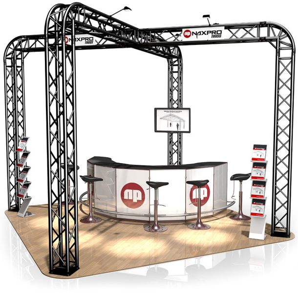 Messestand FD 34 - 6 x 6 x 3,5 m (LxBxH) - 36 m² RAL9005 - Schwarz - Seidenmatt