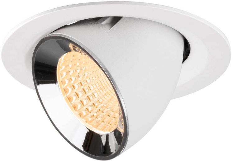 SLV NUMINOS® GIMBLE M, Deckeneinbauleuchte weiß/chrom 2700 K 55°