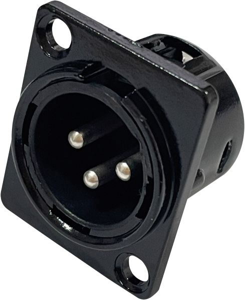 DAP-Audio XLR-3P-Chassis – Stecker, schwarzes Gehäuse, schwarzes Gehäuse