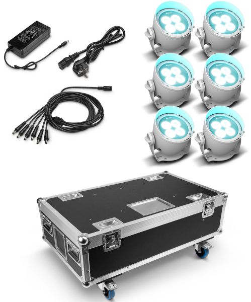 Cameo DROP® B4 TOURING SET - 6 x CLDROPB4 im Lade-Flightcase mit Netzteil
