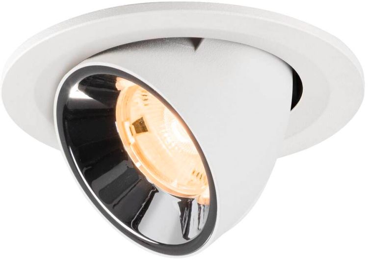 SLV NUMINOS® GIMBLE S, Deckeneinbauleuchte weiß/chrom 2700 K 20°