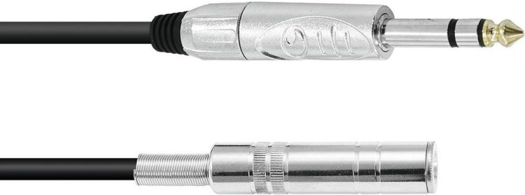 OMNITRONIC Klinkenverlängerung 6,3 stereo 3m sw