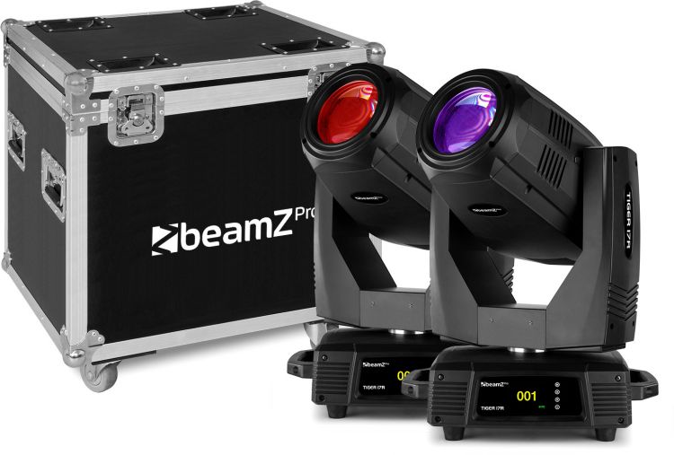 beamZ Pro Tiger 17R Beam/Spot 350W Moving Head 2Stück im Flightcase