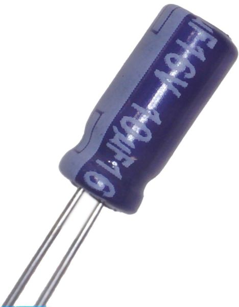 Kondensator (Elektrolyt) 10µF/16V (Ø) 5 mm