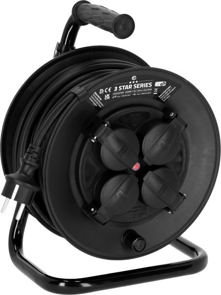 Adam Hall Cables 3 STAR CD 25 PWR - Strom Kabeltrommel 4 x Schuko IP44 H05RR-F, 25 m