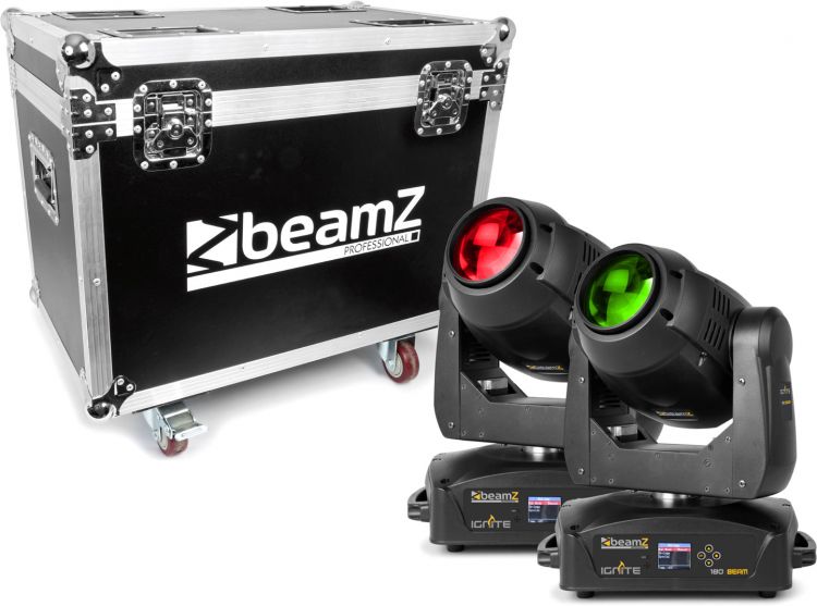beamZ Pro IGNITE180B LED Beam Moving Head 2 Stück im Flightcase