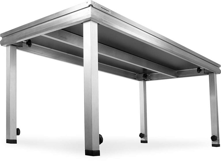 Estrade Pliable Modulaire - Dimensions 100x128 Cm, Hauteur 30 Cm - Charge 400 Kg/m², Pieds Galvanisés, Panneau Composite