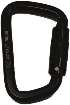 Riggatec Stahlkarabiner mit Twistlock, Klasse B, Öffnung 25mm, schwarz 