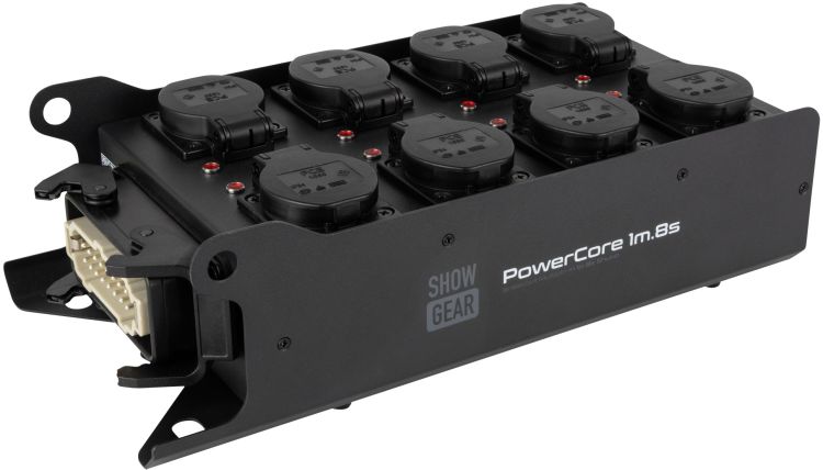 SHOWGEAR PowerCore 1 m, 8 s, Breakout-Kabel, Multipin H16 auf 8 × Schuko