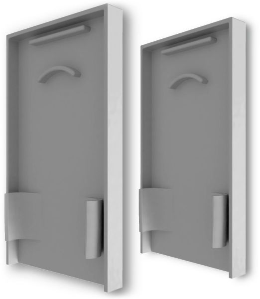 ISOLED Endkappe EC125 mit Lichtfalle, silber für LAMP30 V1 + V2 mit U-Cover C68, 2 Stück