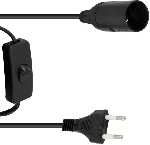 EUROLITE E-14 Fassung Netzkabel Stecker Schalter