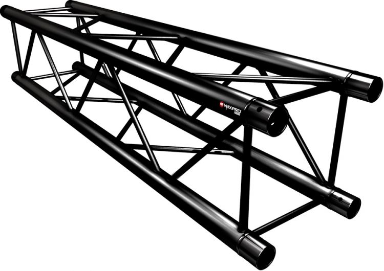 Naxpro-Truss FD 24 Strecke 75 cm RAL9005 - Schwarz - Seidenmatt