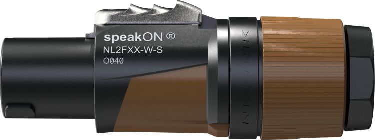 Neutrik speakON 2P Cable Connector - S Schwarz-braunes Gehäuse - Kleine Kabeldurchmesser