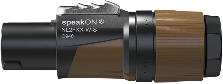 Neutrik speakON 2P Cable Connector - S Schwarz-braunes Gehäuse - Kleine Kabeldurchmesser