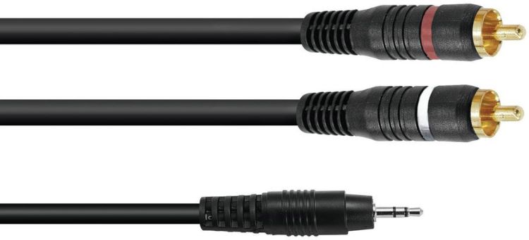 OMNITRONIC Adapterkabel 3,5 Klinke/2xCinch 6m sw