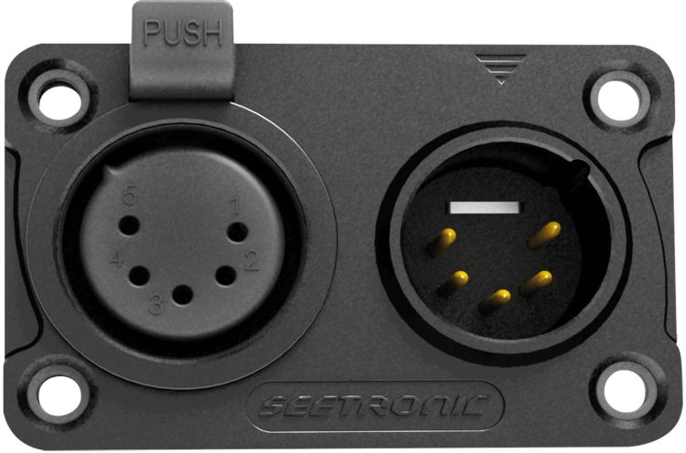 Seetronic XLR 5P In/Output Combination Chassis IP65 – Goldkontakte