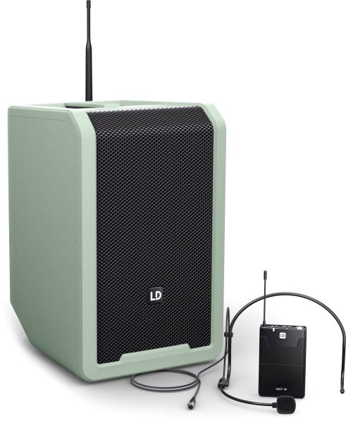 LD Systems ANNY® 8 BPH B5 GN - Tragbarer Bluetooth® PA-Lautsprecher mit Akku, Mixer und 1x