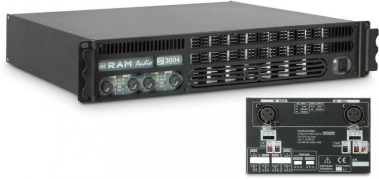 Ram Audio S3004XOVER PA Endstufe 4x700W 2Ohm inkl. Analogem Prozessor-Modu